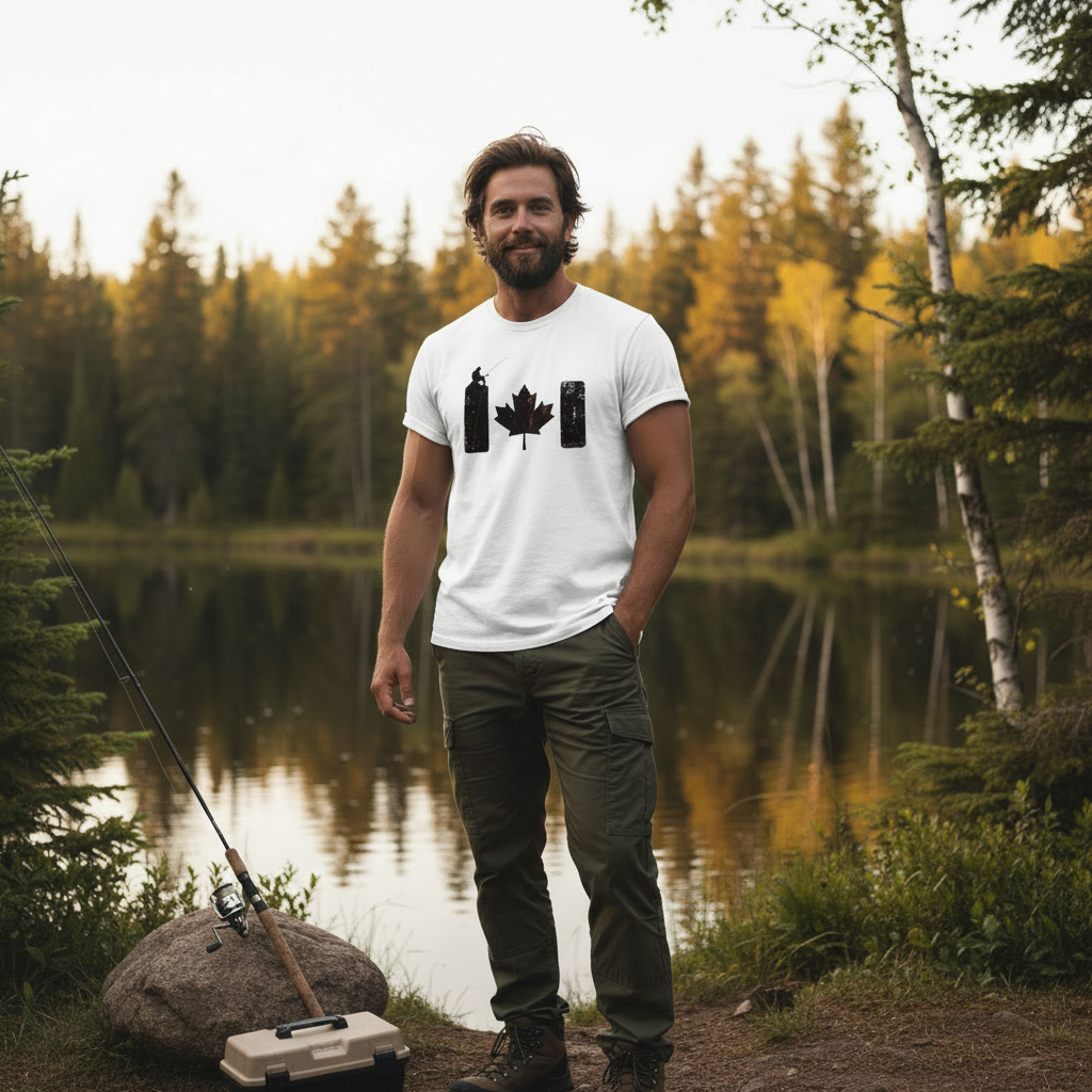 Canadian Flag Fishing T-Shirt